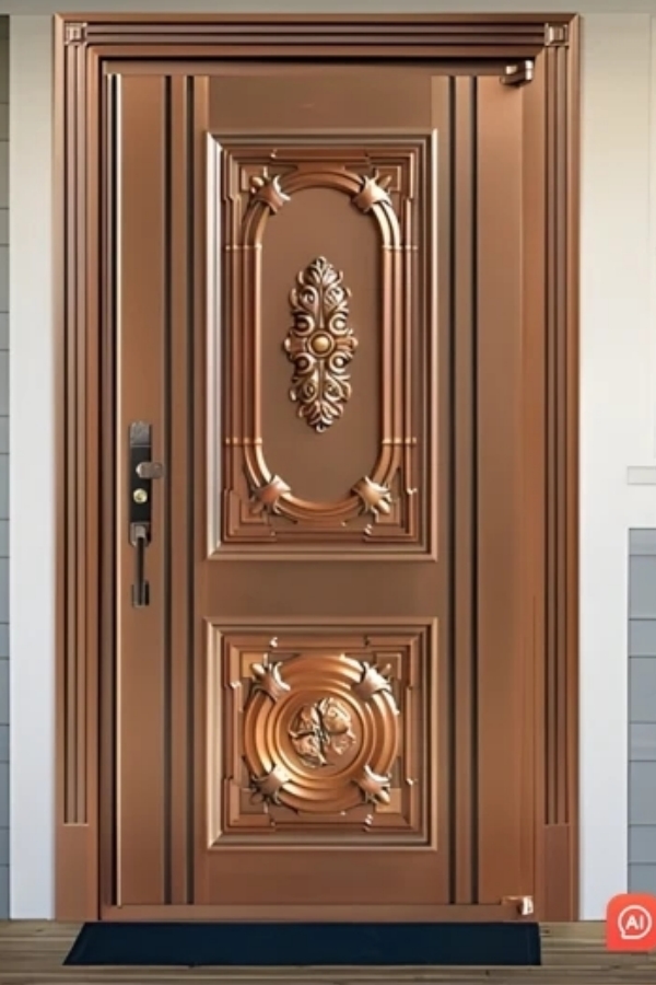 Porta de entrada moderna de cobre D03