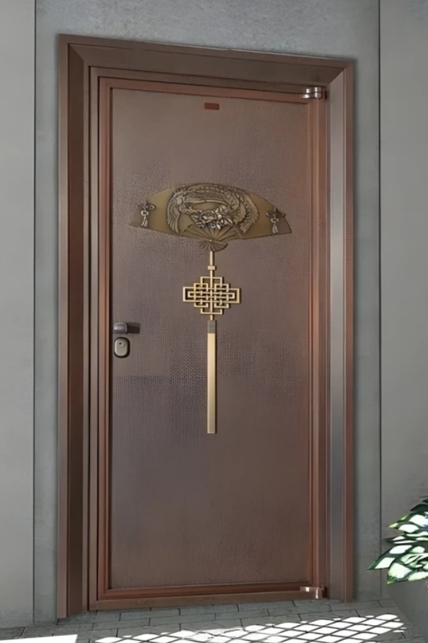 Porta de entrada moderna de cobre D10