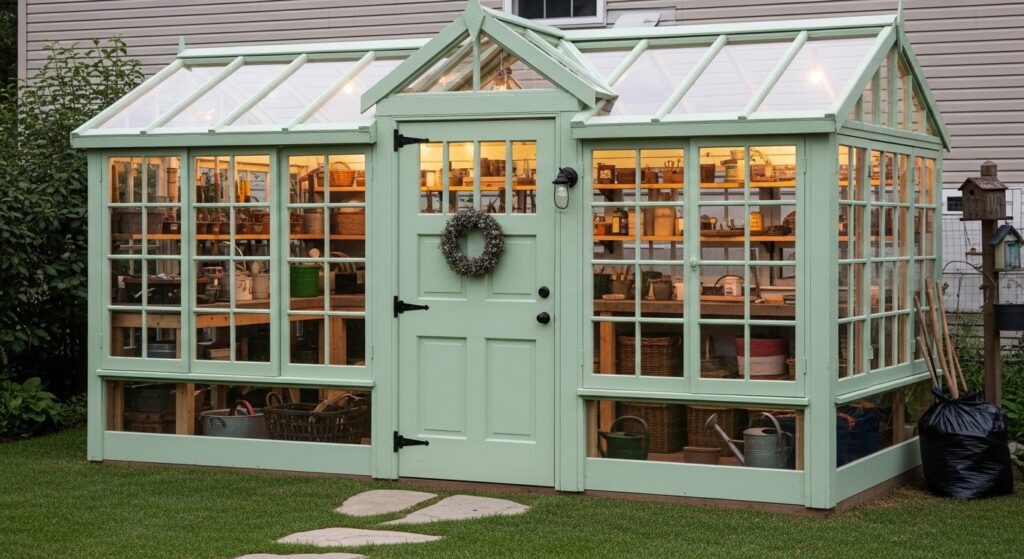 Vintage Windows for Greenhouse