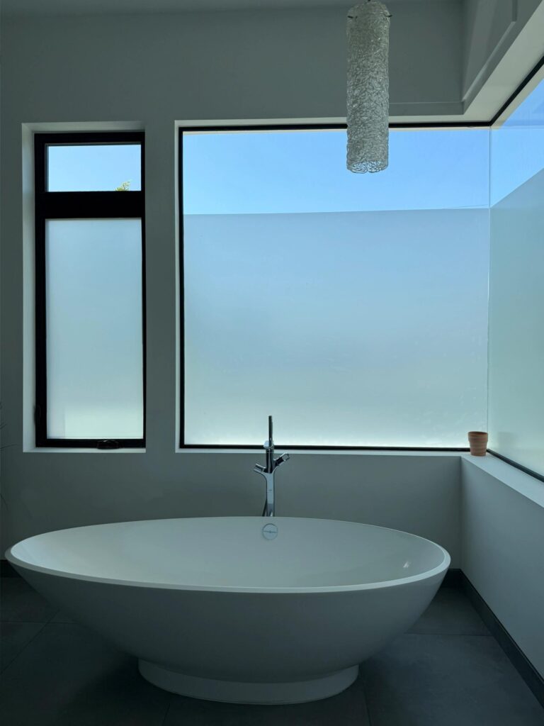 Frosted glass window in bathroom 2