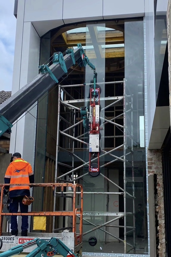 full frame glass window retrofit hoist installation