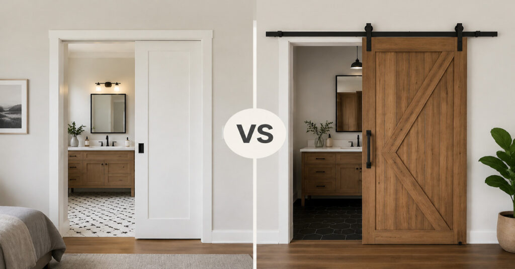 pocket door vs barn door comparison