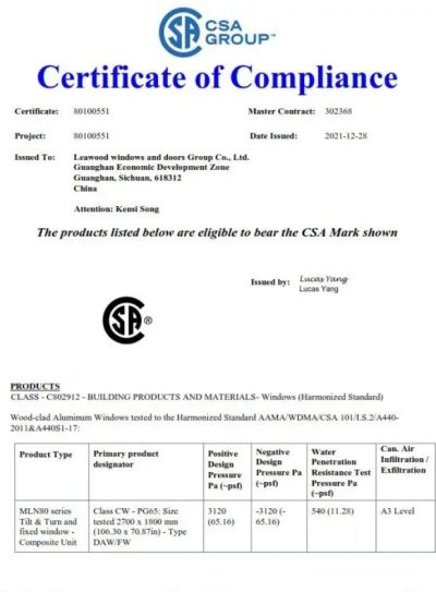CSA Certificate